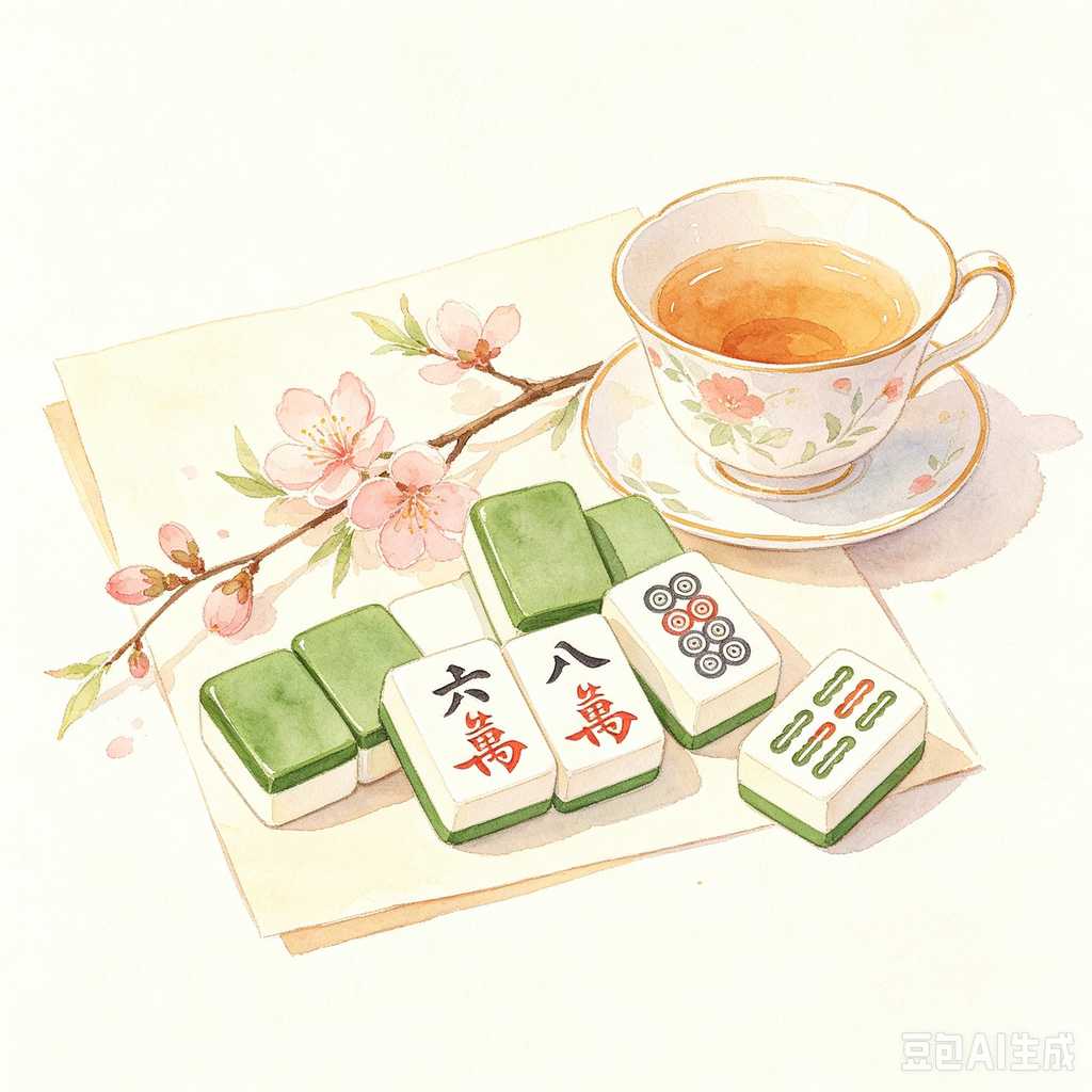 gradient blue mahjong tiles